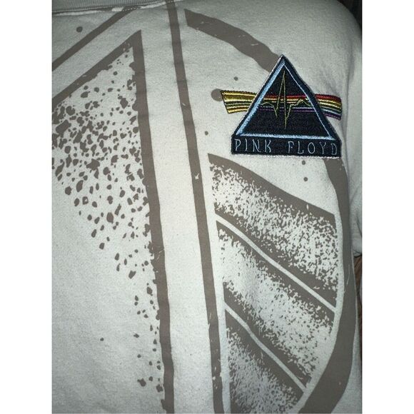 Pink Floyd Men's Embroidered  Long Sleeves Graphic Tee Ivory Size Small - Picture 2 of 4